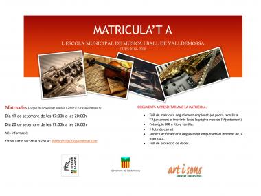 Cartell matricules 2019-20