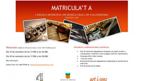 Cartell matricules 2019-20