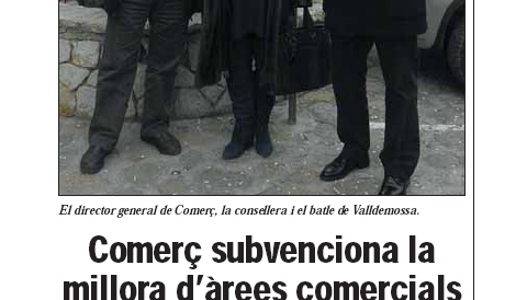 Comerç subvenciona la millora d’àrees comercials 